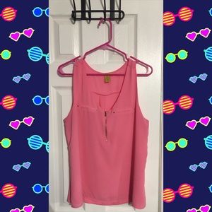 Finesse Pink Sleeveless Top